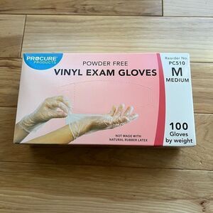 ProCure Vinyl Latex-Free And Powder-Free Exam Gloves (100) Size M PC520